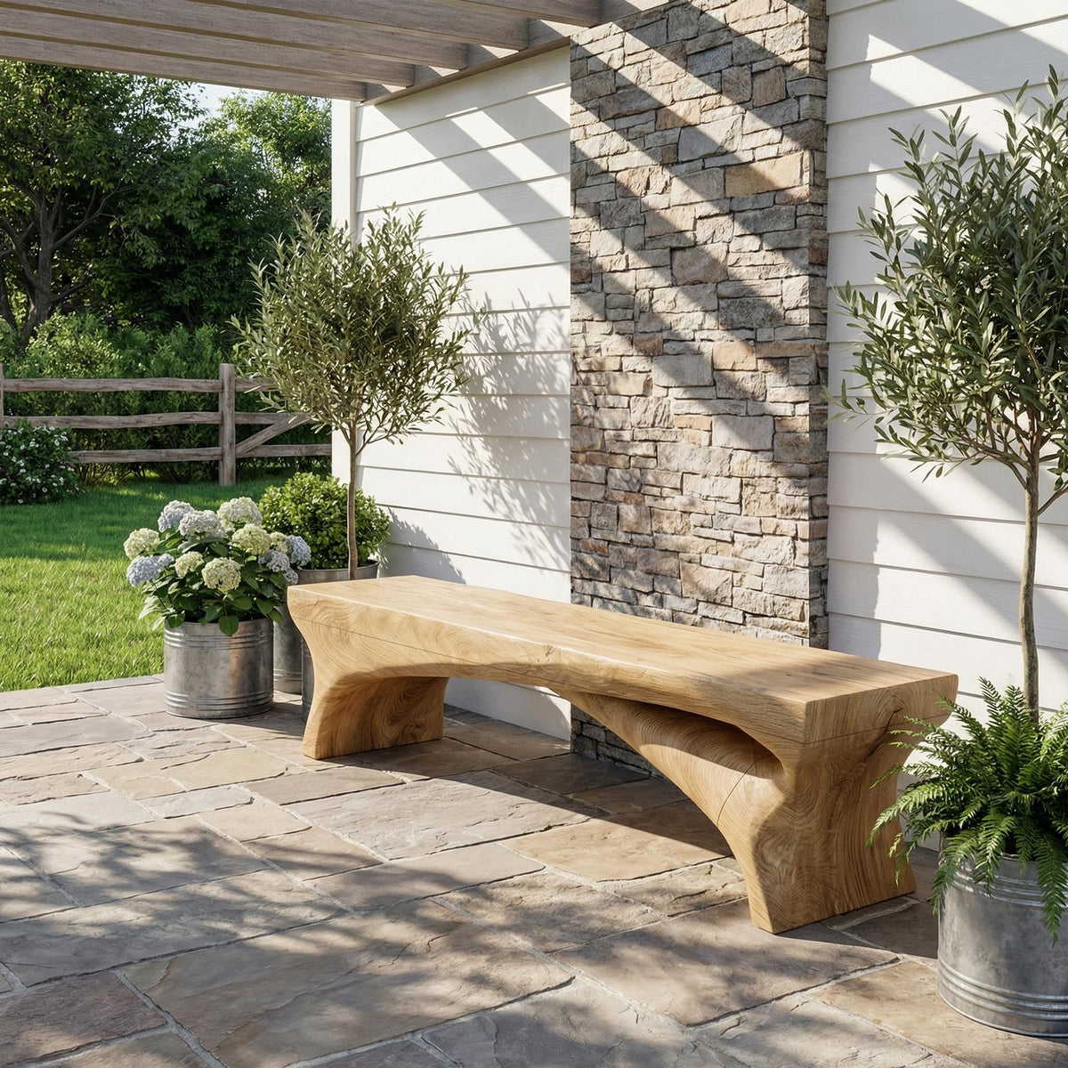 Spry Interior Minimalist Rustic Solid Wood Bench, Live Edge Slab Seating, Handcrafted Entryway or Hallway Dining Bench, SINLKIRS096