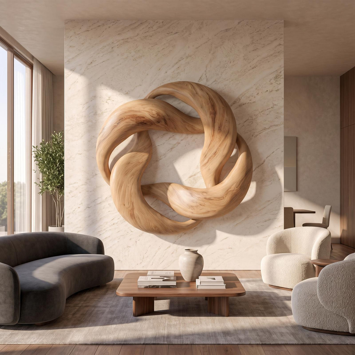 Abstract Circular Loop Wall Art For Living Room And Office SINLKIWA165