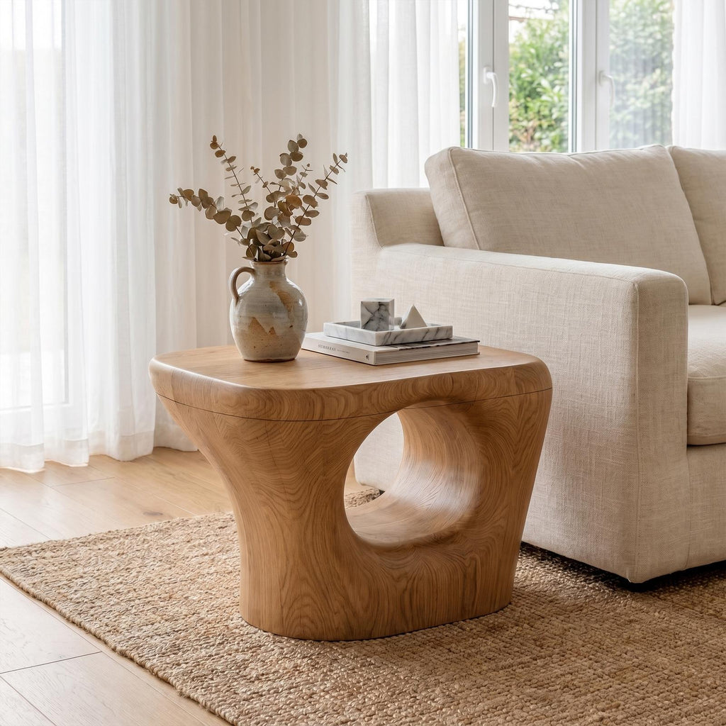 Rustic Beside Table, Handcrafted Solid Wood Bedroom Nightstand & Living Room Accent End Table