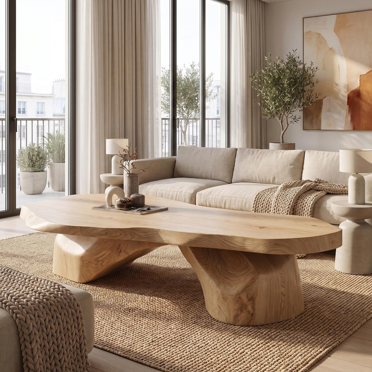 Organic Coffee Table With Sculptural Tree Root Design For Living Room And Lounge SINLKICF425