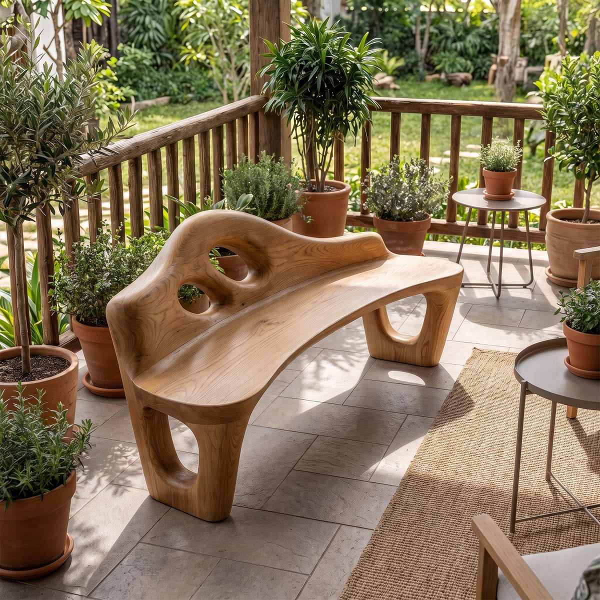 Sculptural Bench Handcrafted Freeform Design For Home SINLKIBEN141