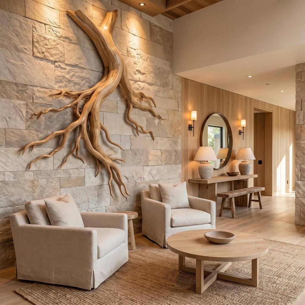 Mid Century Twisted Root Wall Sculpture Living Room