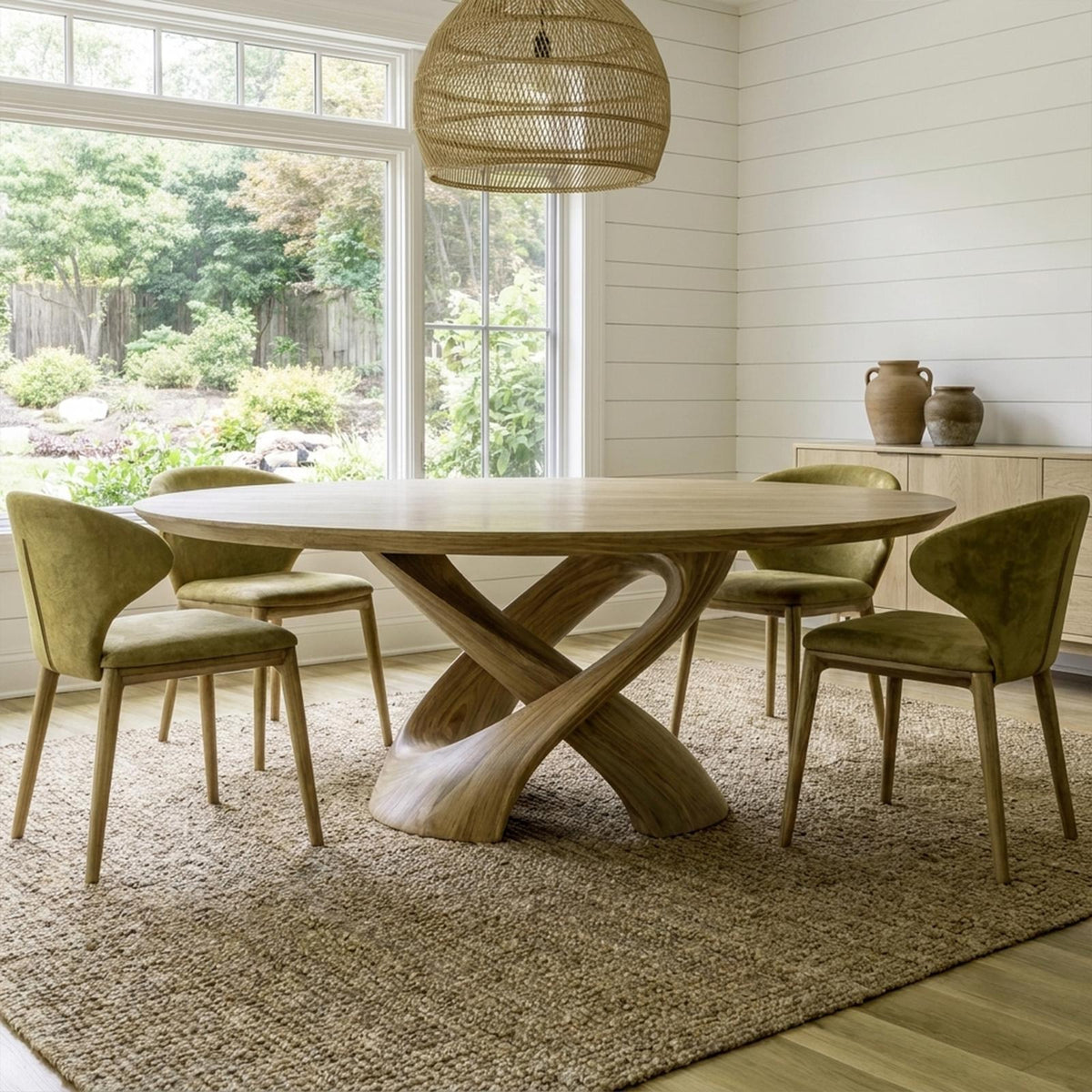 Rustic Handcrafted Live Edge Dining Table, Solid Wood Slab Kitchen Table for Dining Room Decor, Model