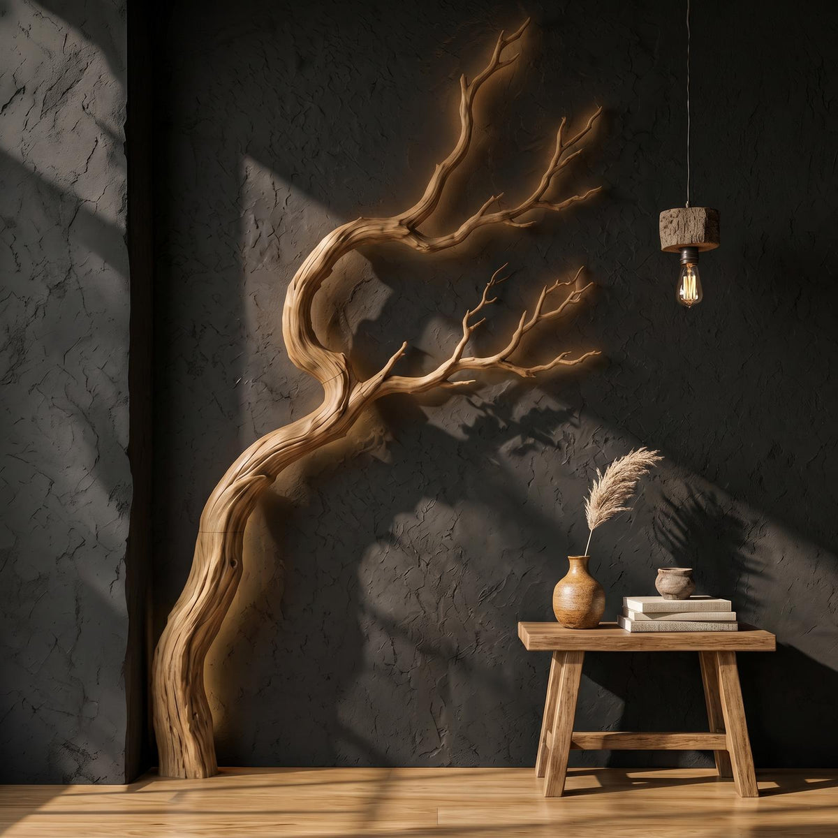 Spry Interior Organic Wood Wall Decor, 3D Sculptural Tree Branch Art Hanging Sculpture for Living Room, SINLSAWD122