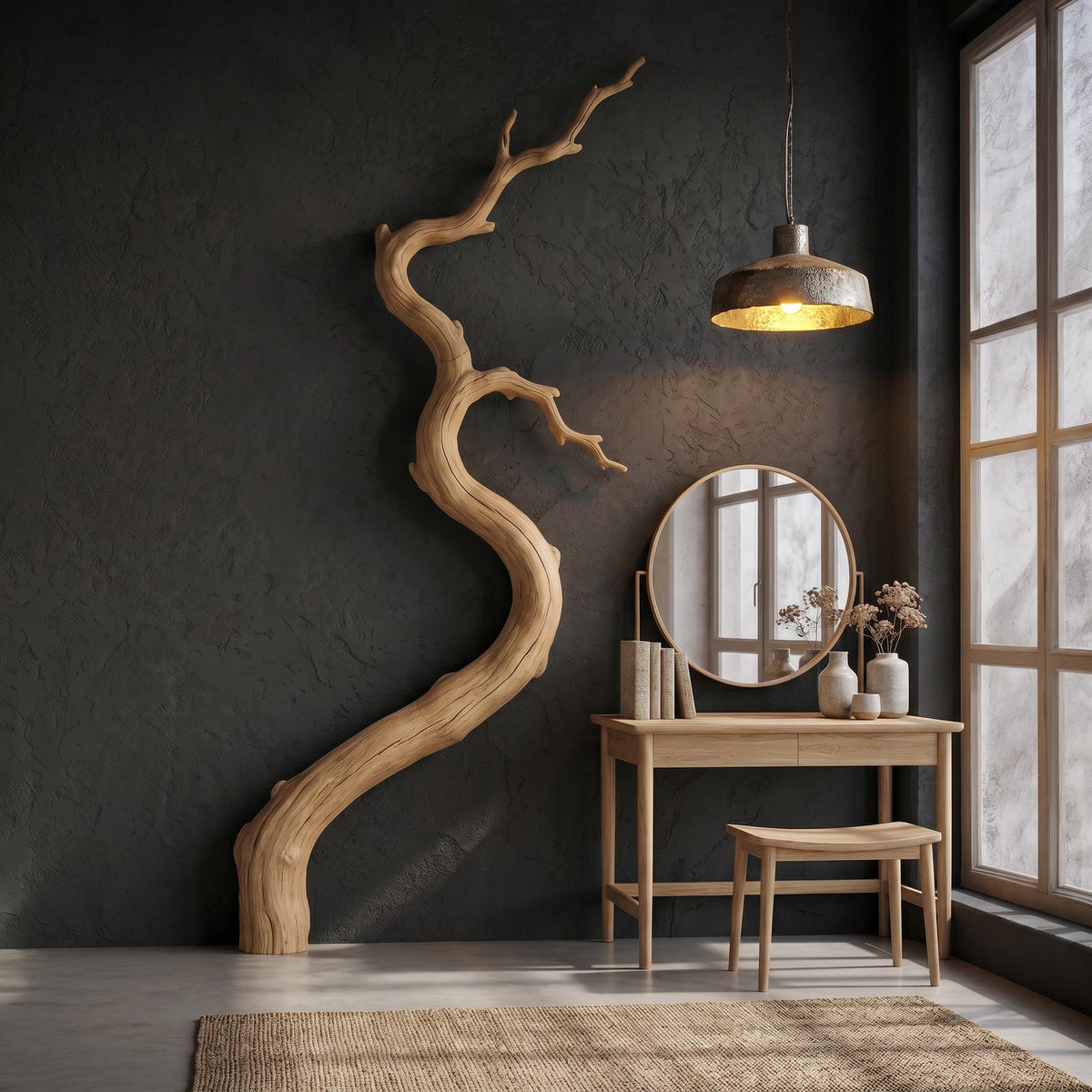 Spry Interior Nature Inspired Wood Wall Decor, Sculptural Tree Branch Form Art for Entryway & Living Room, SINLSAWD120