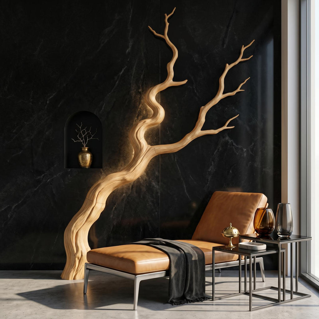 Nature Inspired Wall Decor, Sculptural Wood Tree Branch Art Sculpture for Living Room & Bedroom