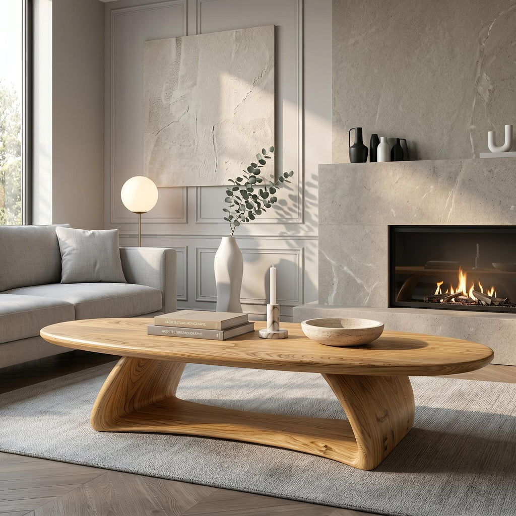 Contemporary Coffee Table With Artistic Sculptural Form For Living Room