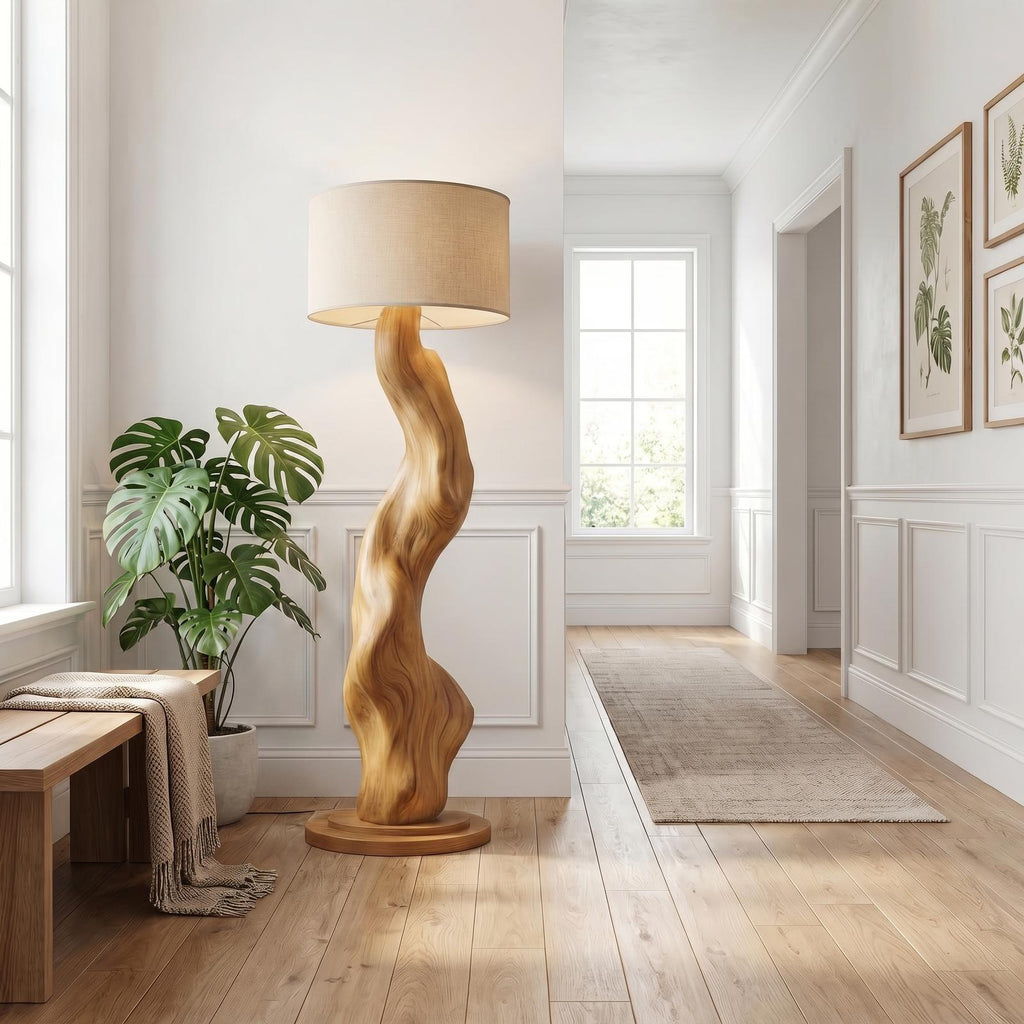 Modern Wooden Standing Floor Lamp For Bedroom And Living Room