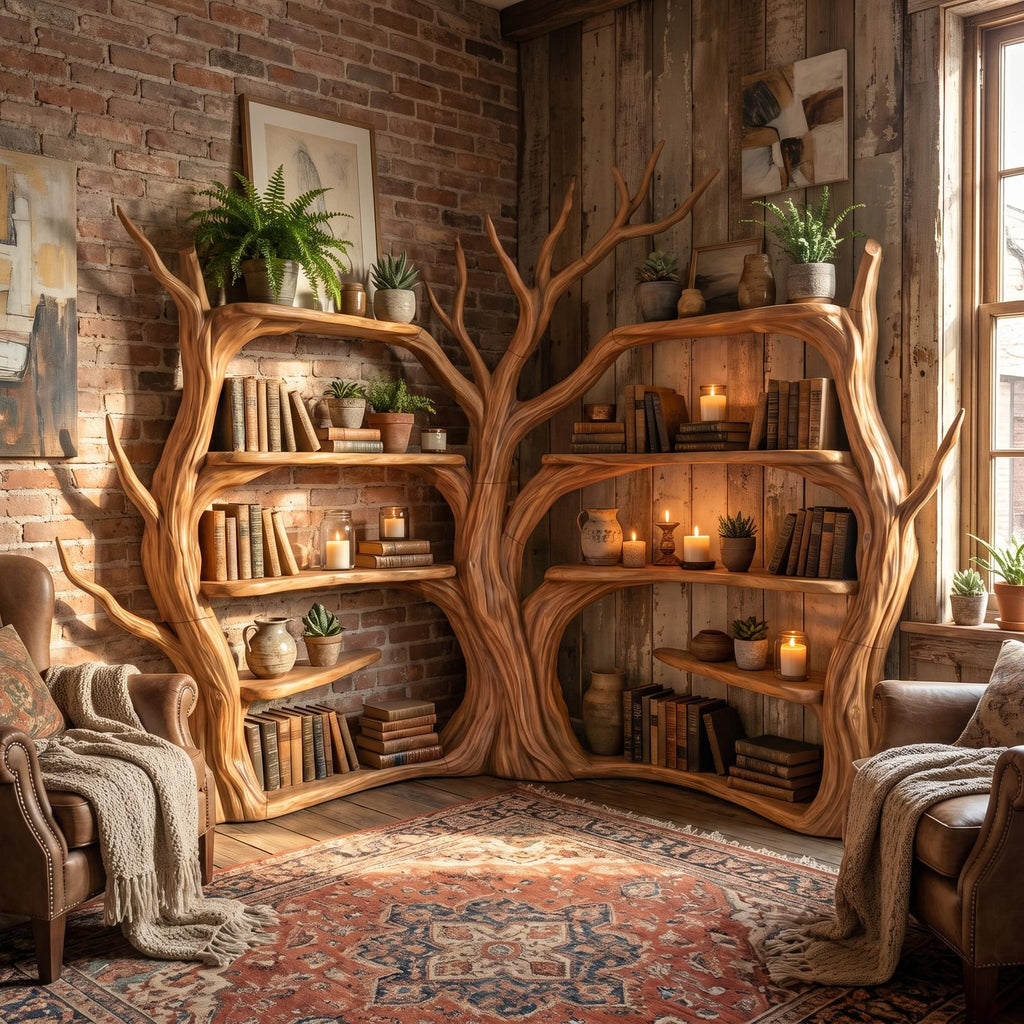Tree Corner Bookshelf For Living Room And Reading Room