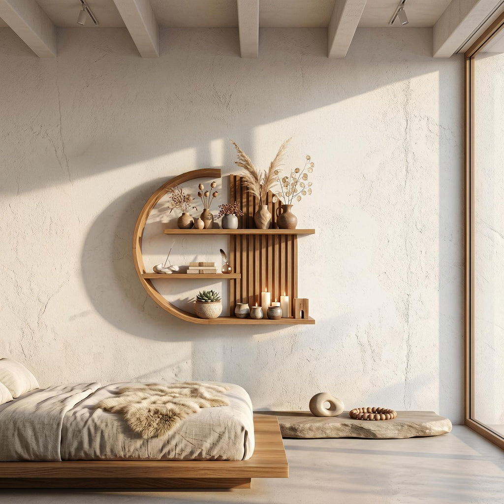 Japandi Minimal Wall Shelf Living Room And Calm Space