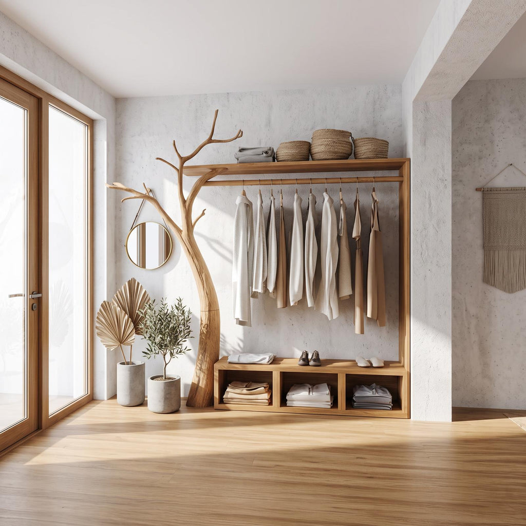 Rustic Tree Coat and Clothing Rack Living Room