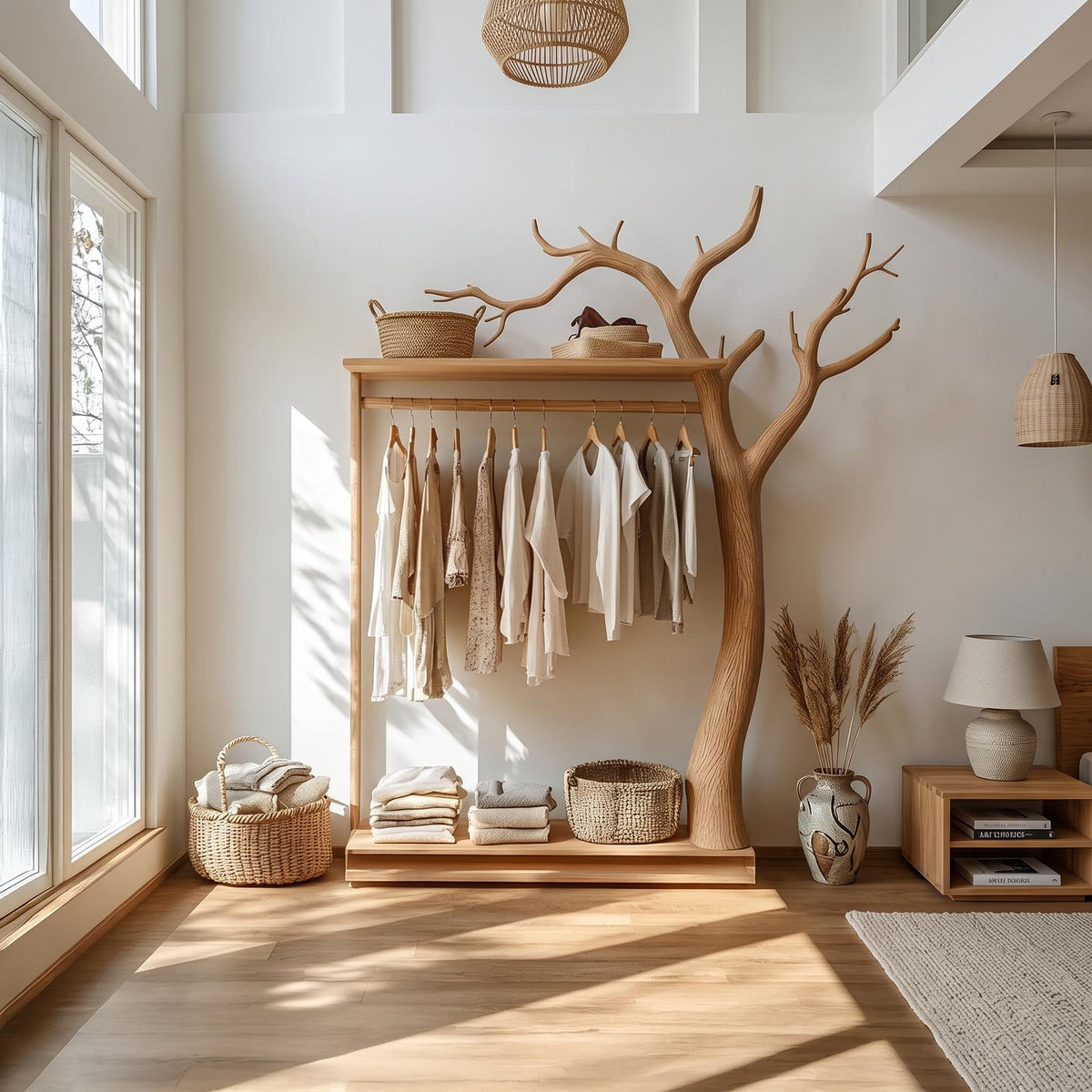Rustic Clothing Rack Bedroom Hallway Entryway
