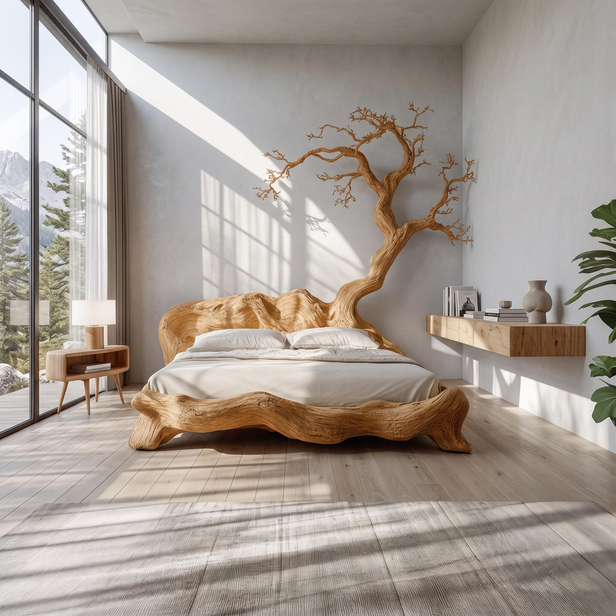 Rustic Organic Tree Branch Bed Contemporary Bedroom SINLSAWB072