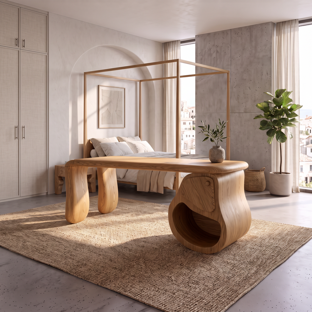Modern Halloween Office Desk With Spooky Hollow Leg Design For Workspace