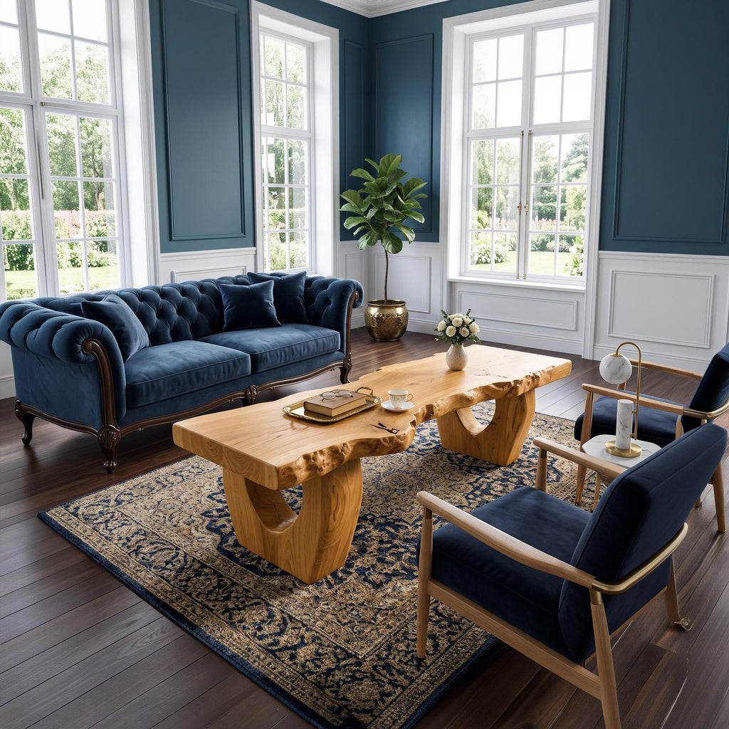 Modern Coffee Table With Open Hollow Legs And Clean Profile For Lounge