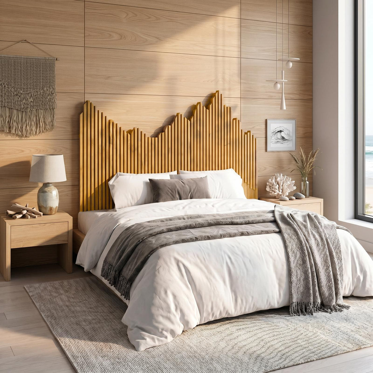 Organic Headboard Wooden Bed Headboard For Bedroom SINLSAHB034