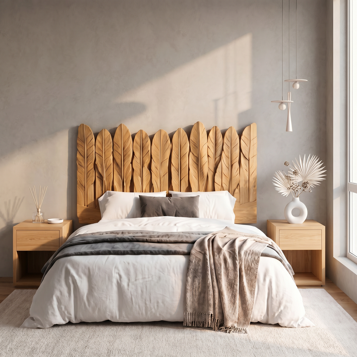 Rustic Live Edge Headboard Wooden Bed Headboard For Bedroom SINLSAHB041