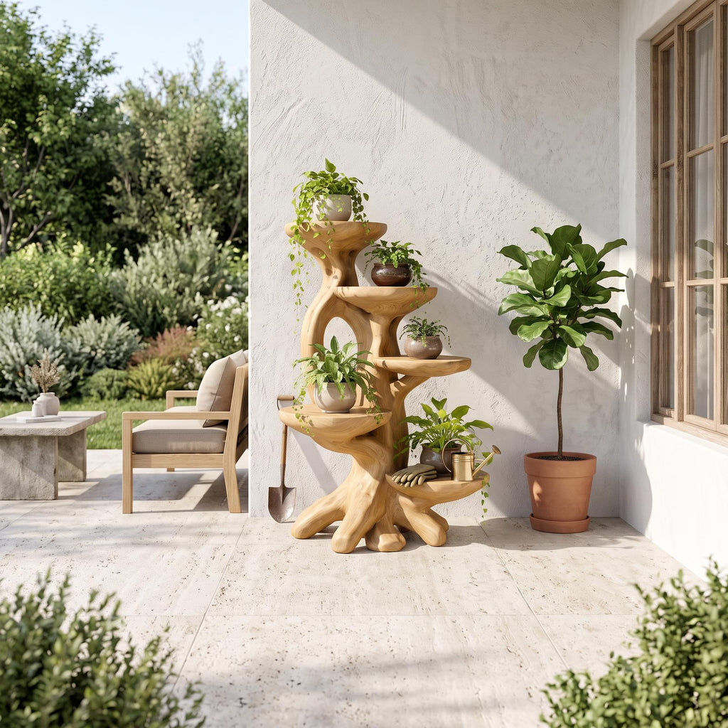 Modern Plant Stand With Sculptural Platforms For Living Room SINLSAPT022