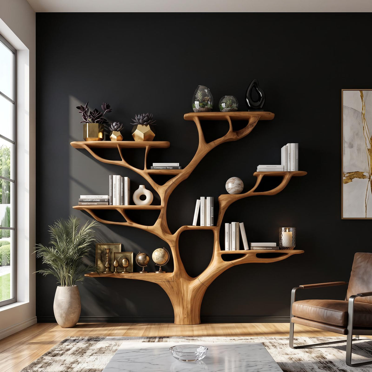 Rustic Tree Bookshelf Nursery Living