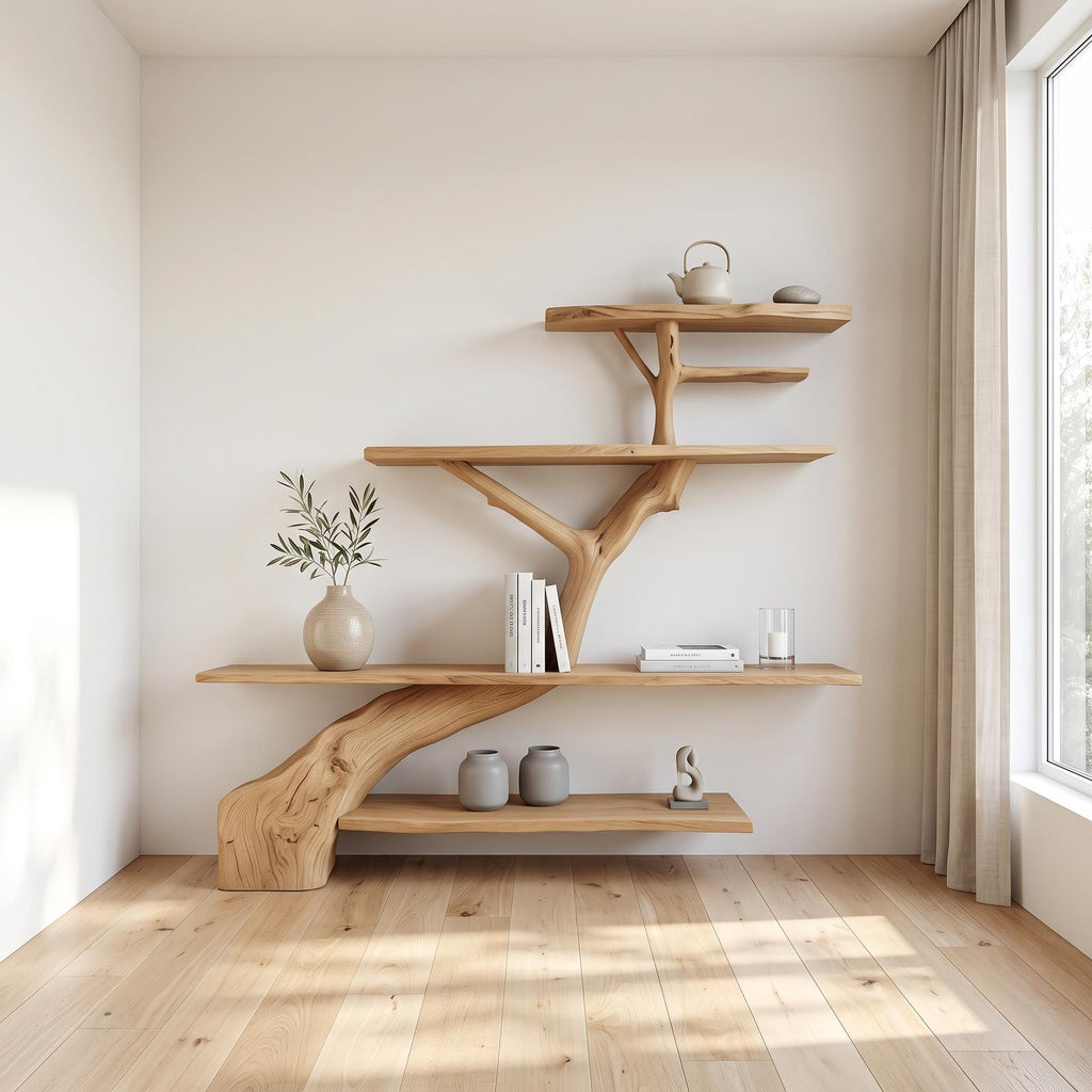 Rustic Tree Shelf Entry Living Room