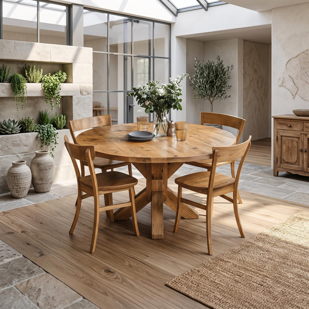 Rustic Round Dining Table Small Dining Room SINLSADT074