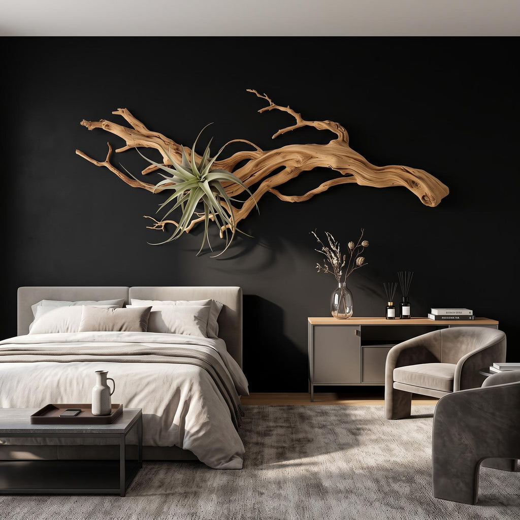 Rustic Tree Wall Art Decor, Handcrafted 3D Wooden Branch Sculpture for Living Room Wall