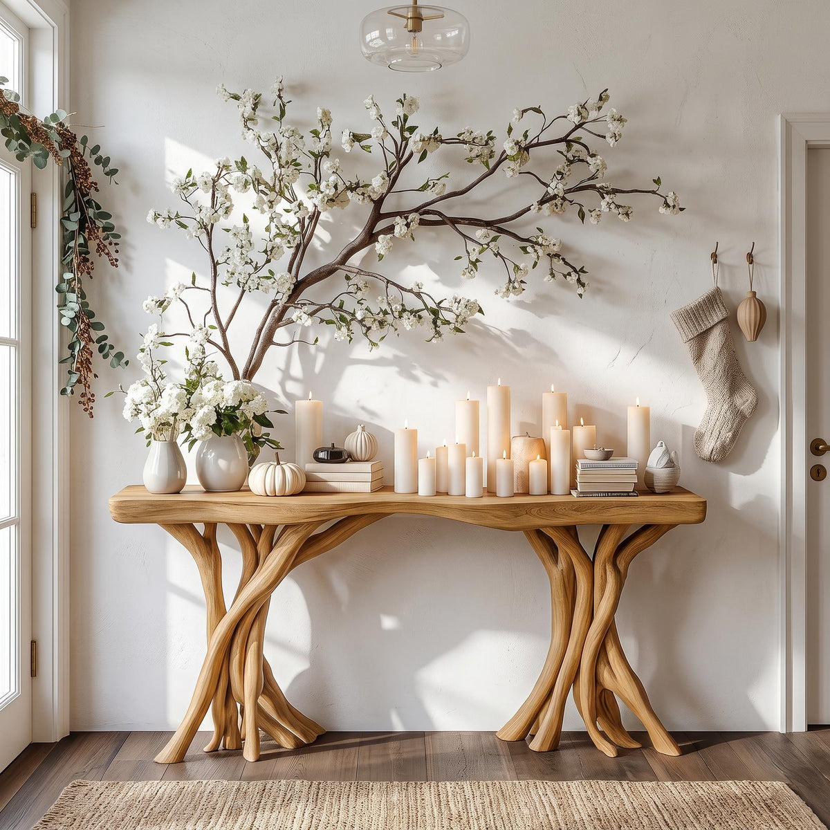 Driftwood Console Table Organic Wood Rustic Art Gift