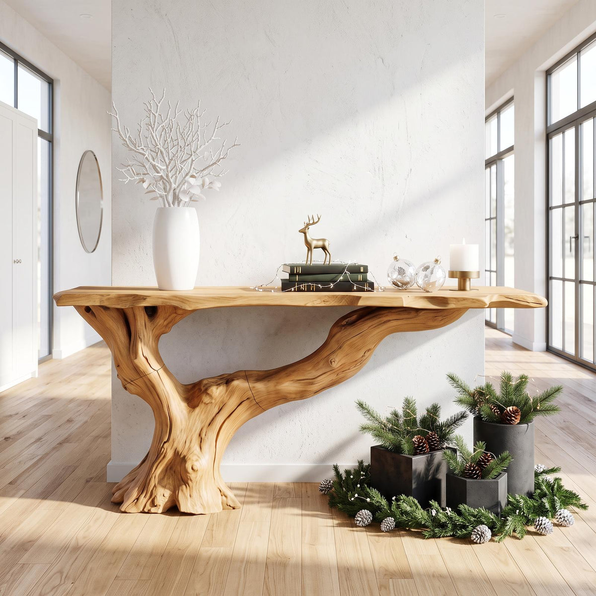Console Table Solid Wood Farmhouse Entryway Gift