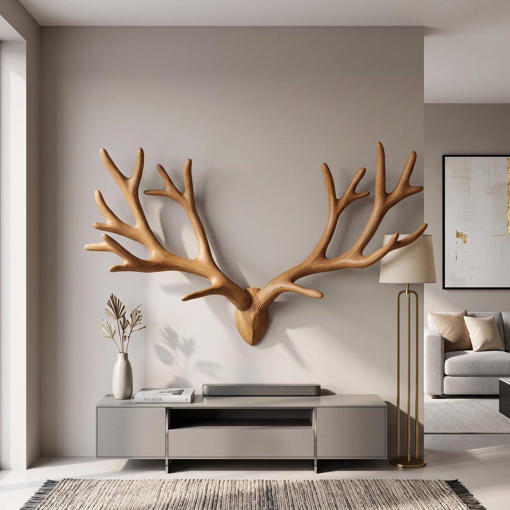 Rustic Deer Antler Wall Decor For Bedroom And Living Room