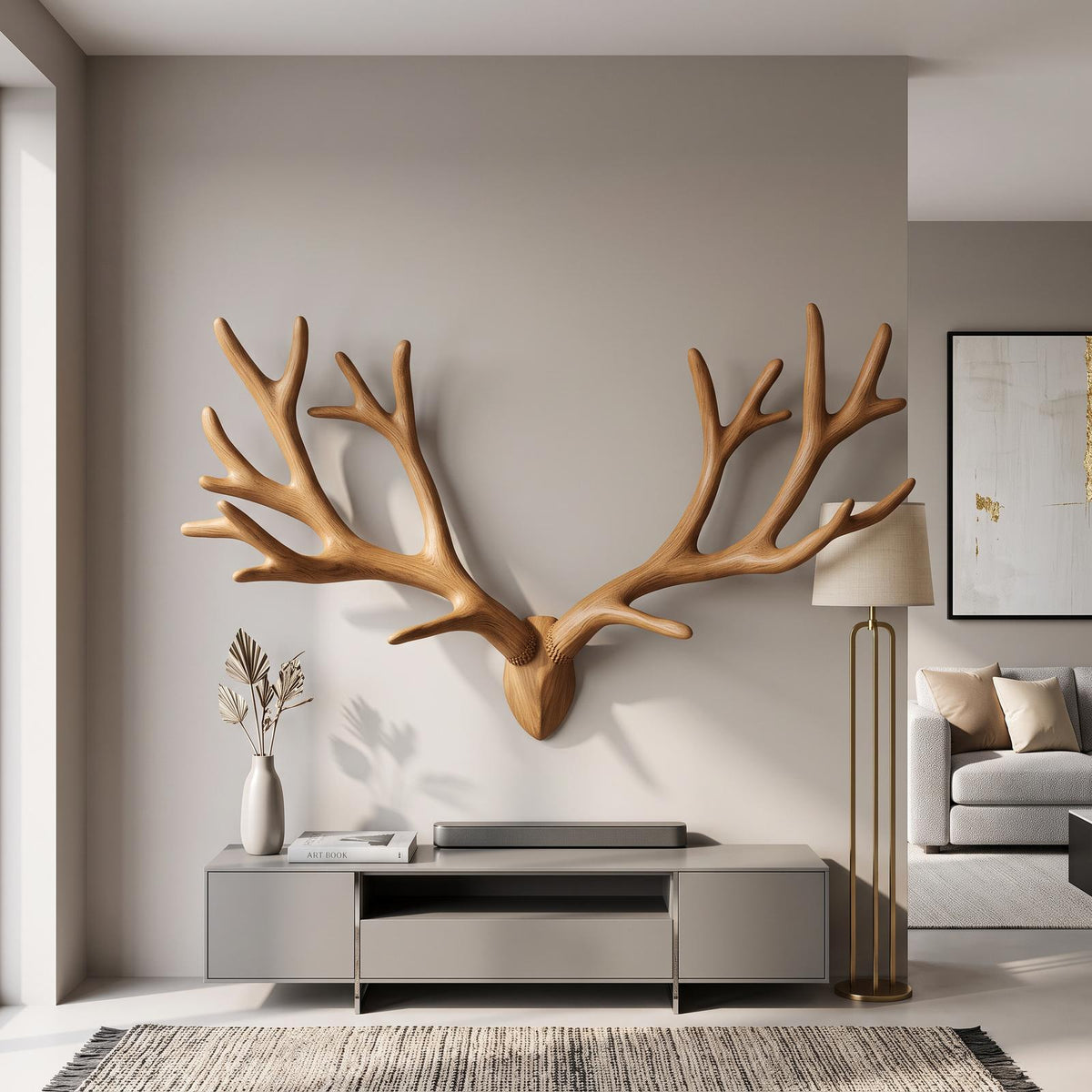 Rustic Deer Antler Wall Decor For Bedroom And Living Room
