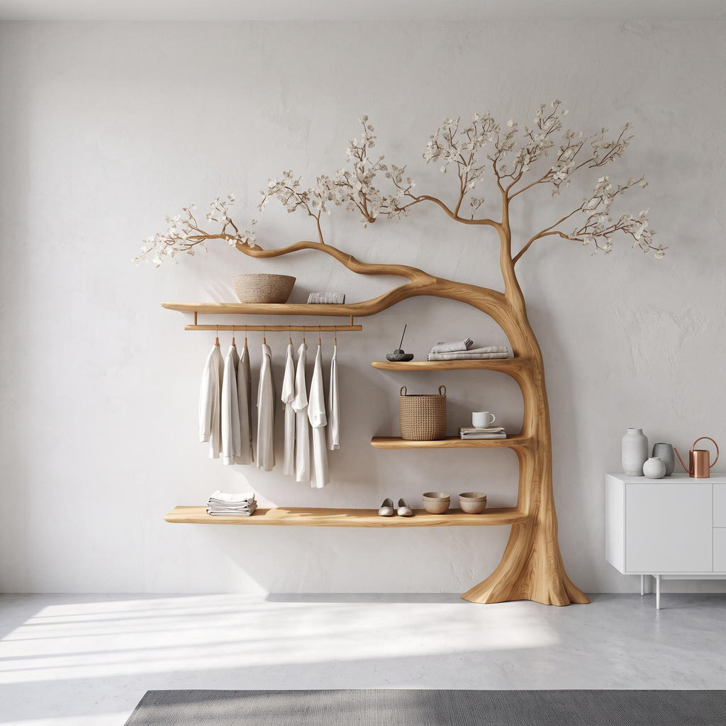 Rustic Tree Coat Rack Bedroom Closet