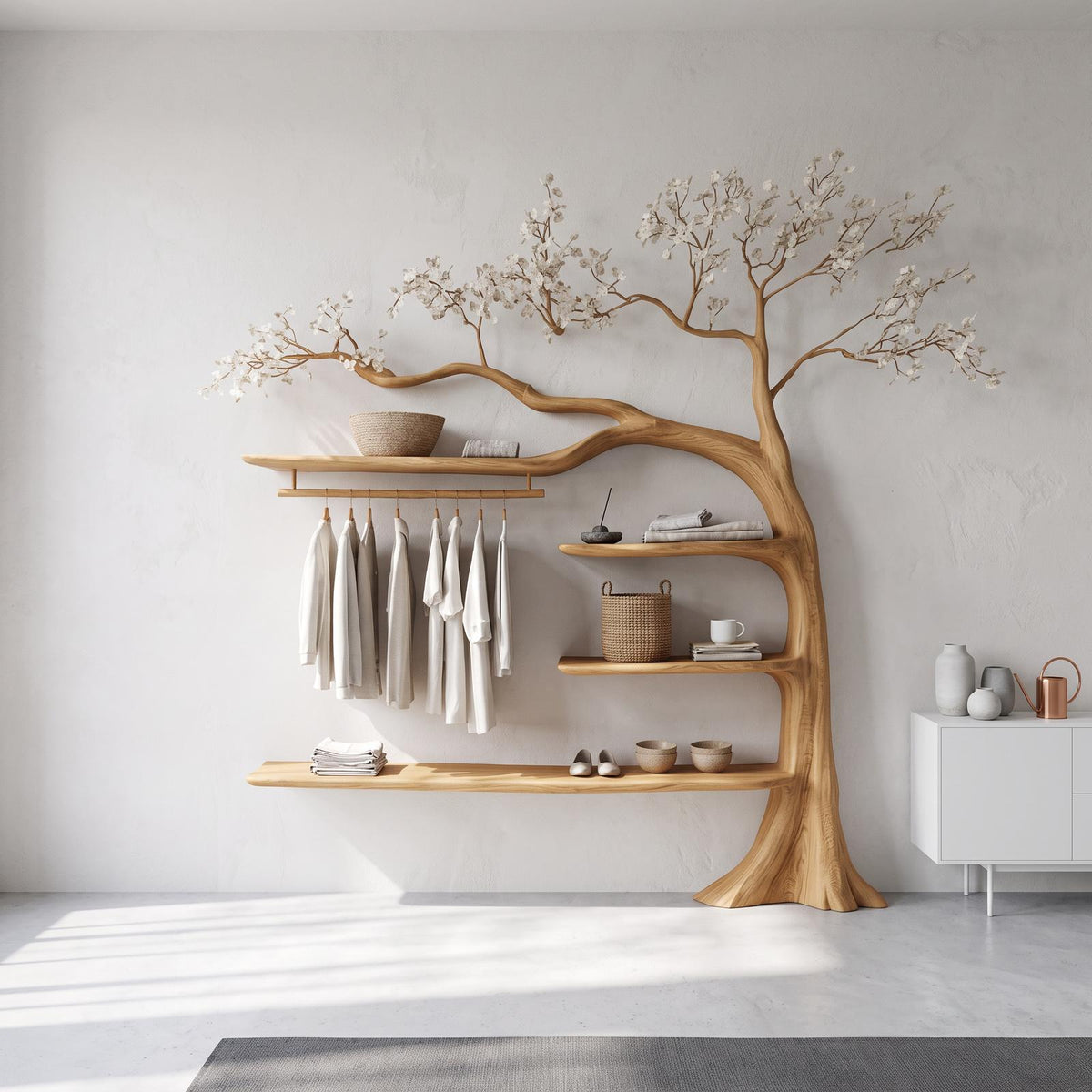 Rustic Tree Coat Rack Bedroom Closet