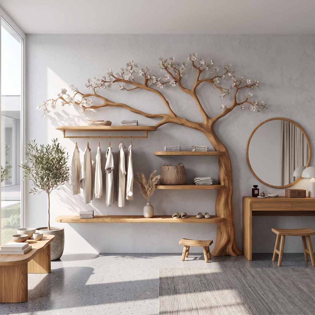 Mid Century Tree Coat Rack Living Room