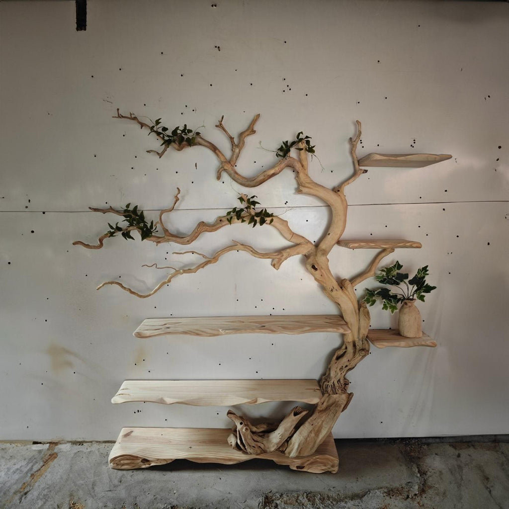 Tree Branch Standing Driftwood Shelf