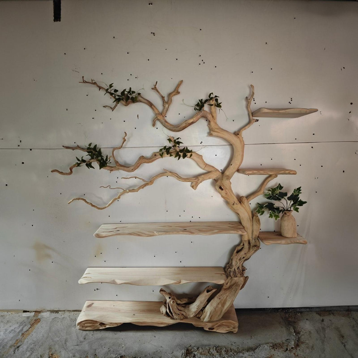 Tree Branch Standing Driftwood Shelf