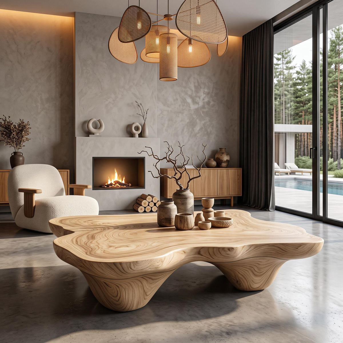 Modern Coffee Table With Minimal Base For Living Room