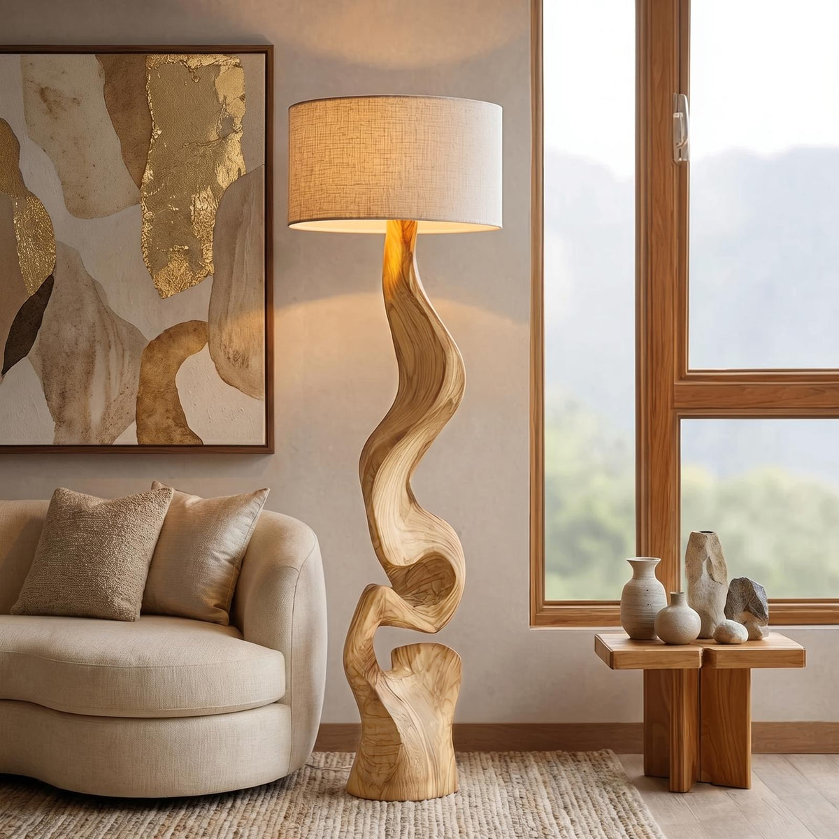 Sculptural Twist Lamp Base Living Room And Bedroom