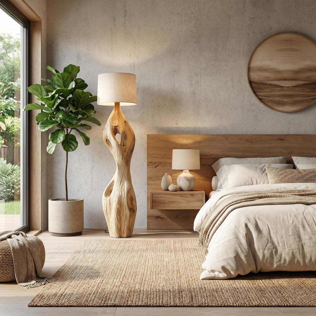Organic Twisted Floor Lamp Sculptural Double Curve Design Living Room And Bedroom
