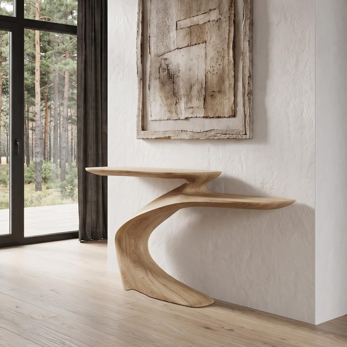 Mid Century Sculptural Console Table For Foyer And Living Room SINLHACS693