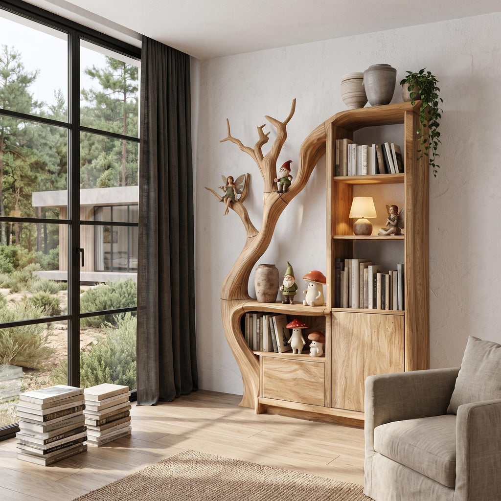 Modern Storage Cabinet With Rounded Frame Design For Entryway