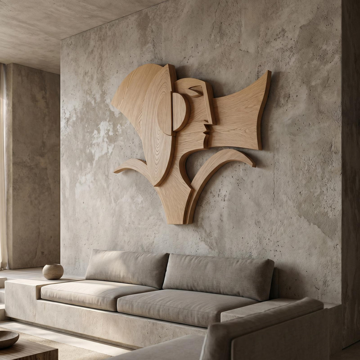 Spry Interior Abstract Geometric Wooden Wall Decor Panel, Modern Handcrafted Wood Art Sculpture for Living Room Bedroom, SINLHAWD074