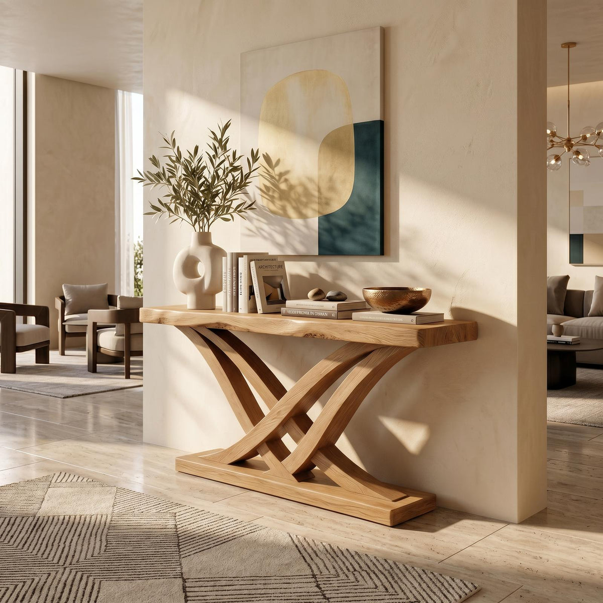 Organic Branch Base Console Table Contemporary Entryway