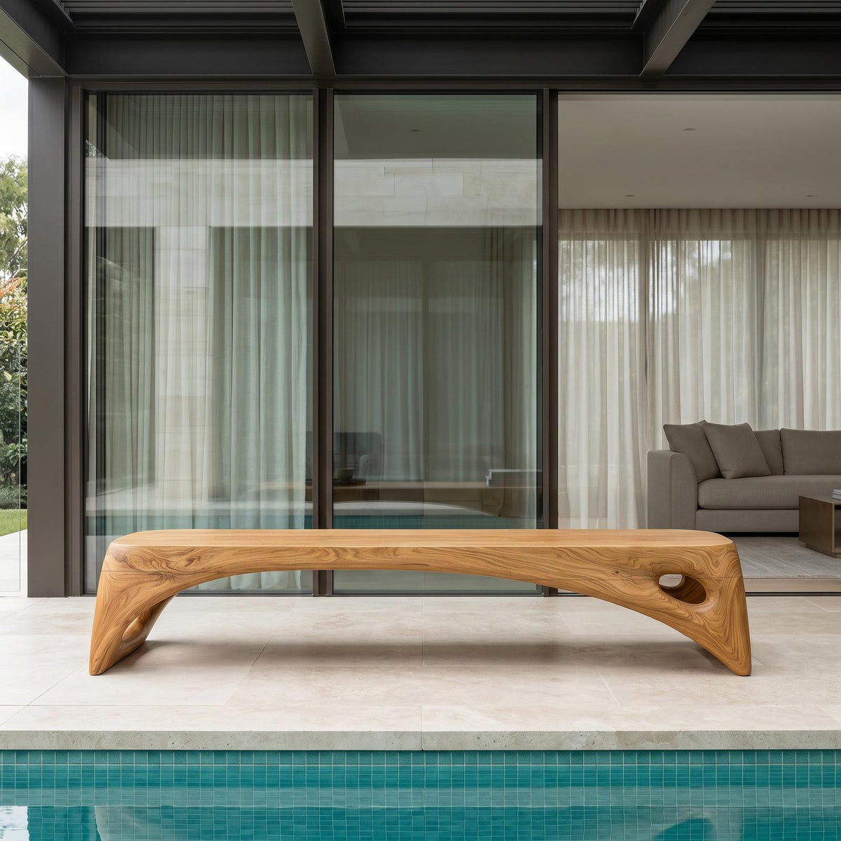 Minimalist Long Wooden Bench For Entryway