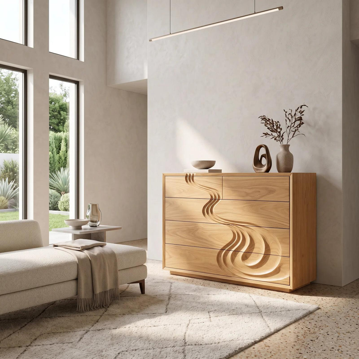 Contemporary Carved Bedroom Dresser For Master Suite SILDTTNDR012