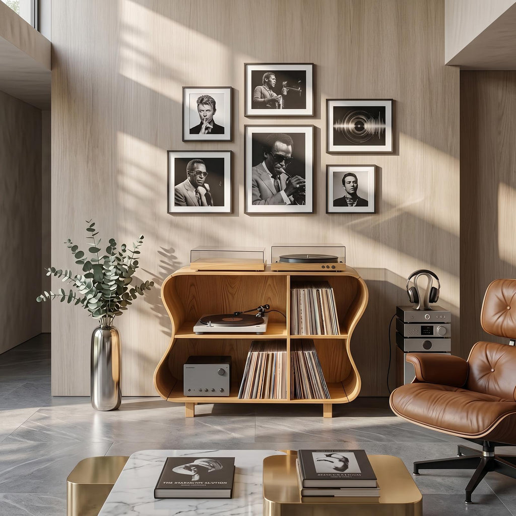Rustic Wooden Vinyl Storage For Bedroom Display