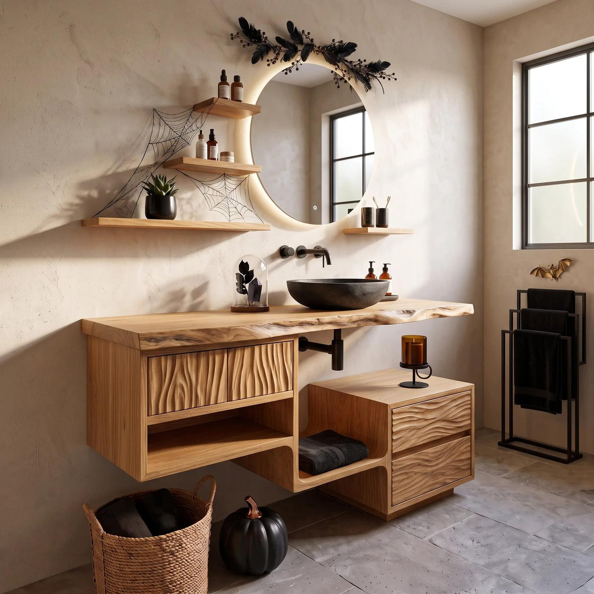 Mid Century Pumpkin Bathroom Vanity Modern Ensuite