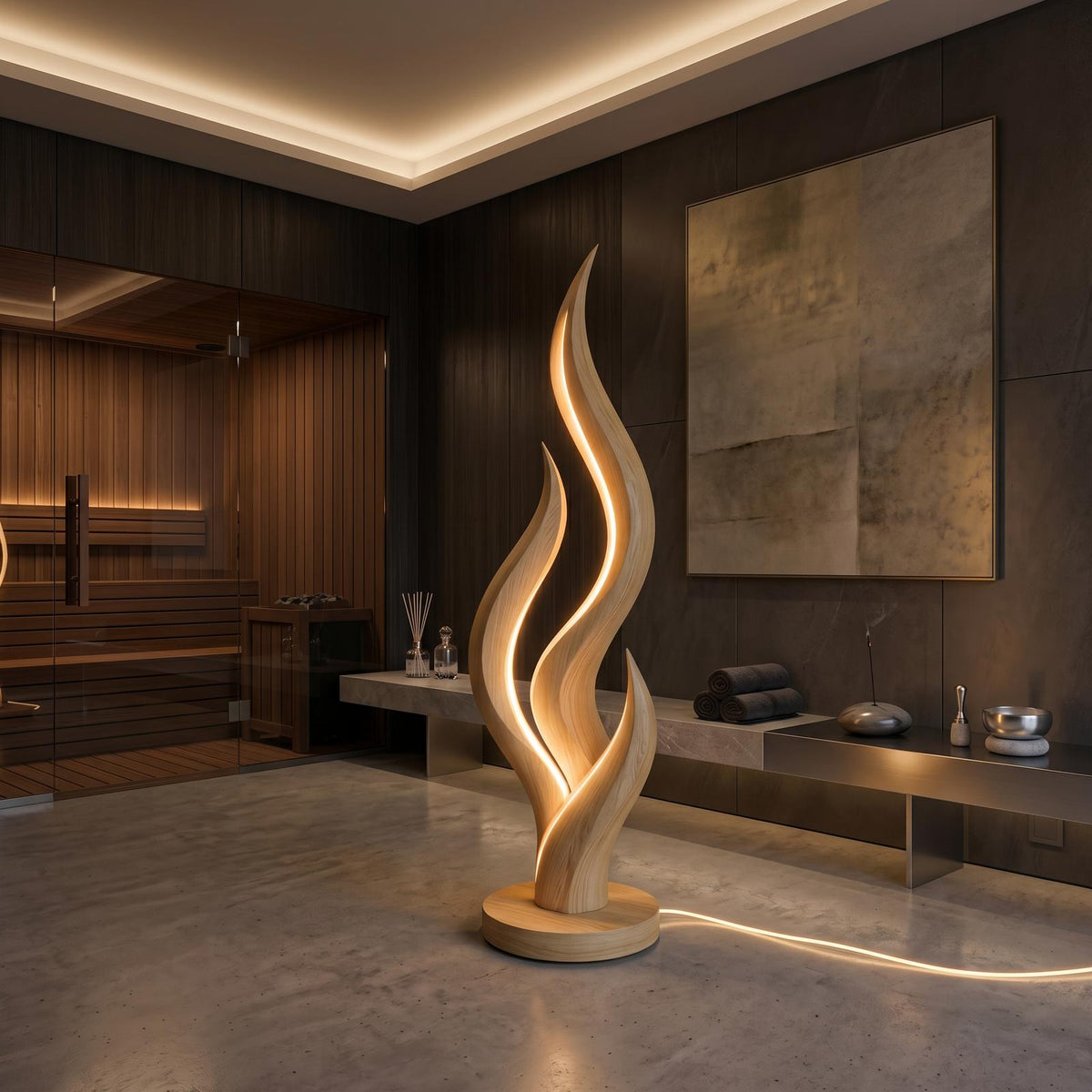 Modern Flow Curve Lamp For Bedroom Corner