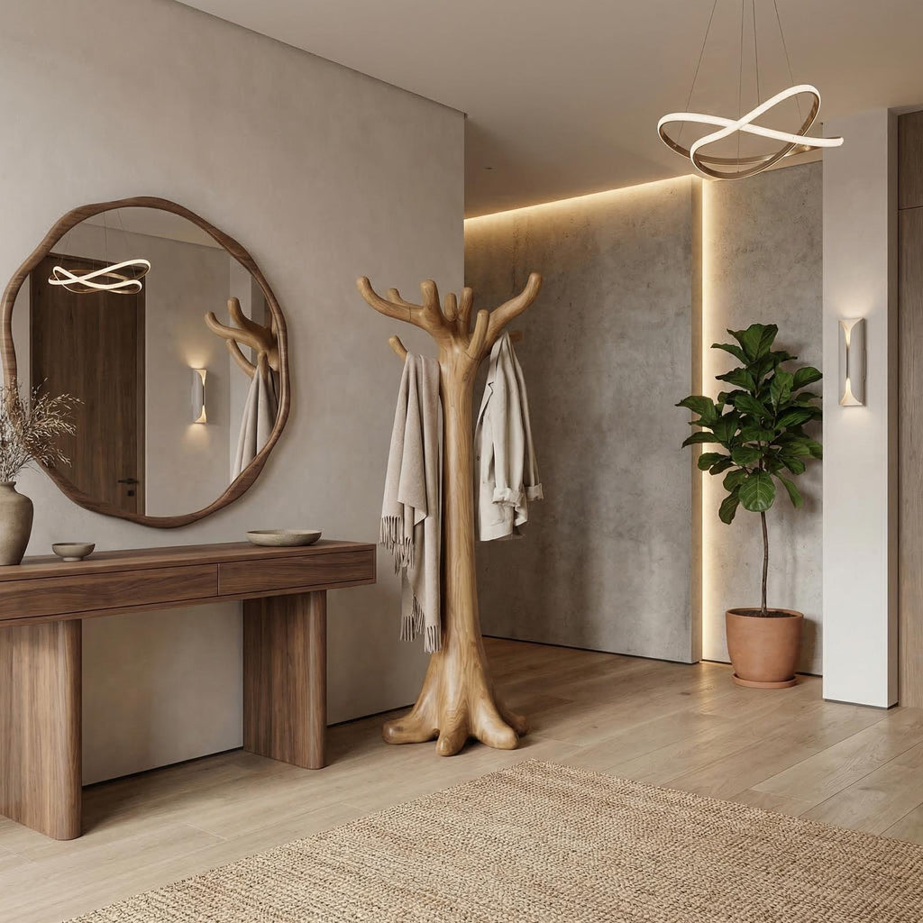 Rustic Minimal Tree Coat Rack For Bedroom And Living Area