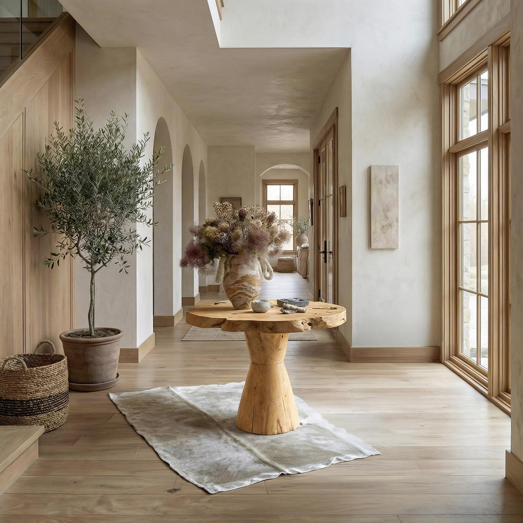 Organic Live Edge Foyer Table, Solid Wood Entryway Console Table, Rustic Accent Table for Hallway