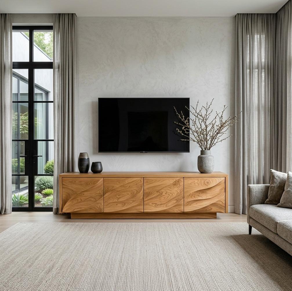 Modern Organic Wood TV Cabinet For Living Room